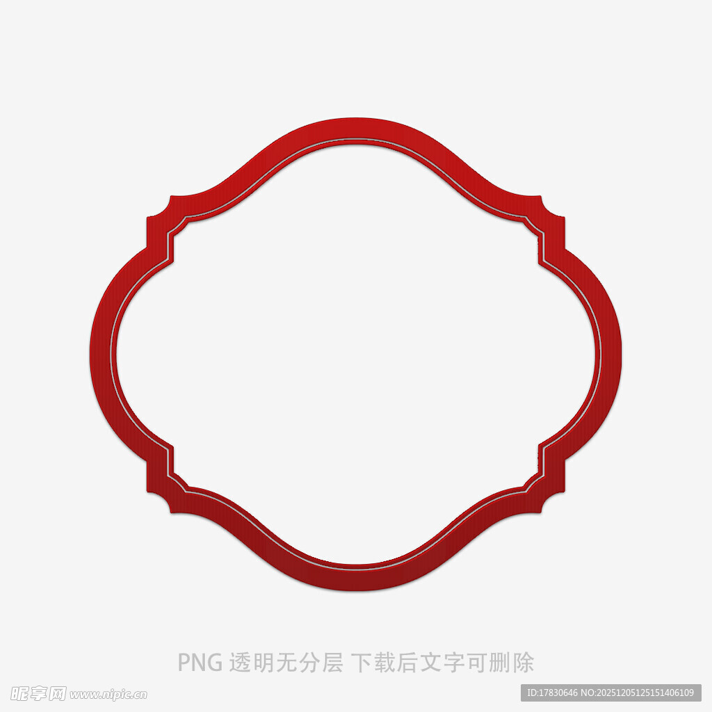 红色中式边框装饰图案