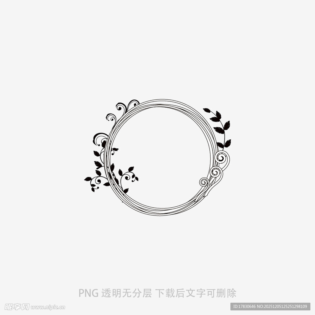 简约环形植物装饰图案