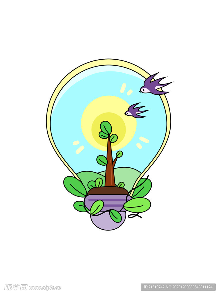 灯泡创意插画