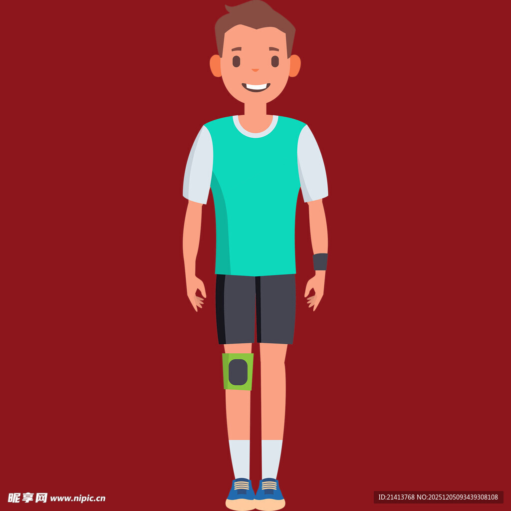 受伤的运动男孩