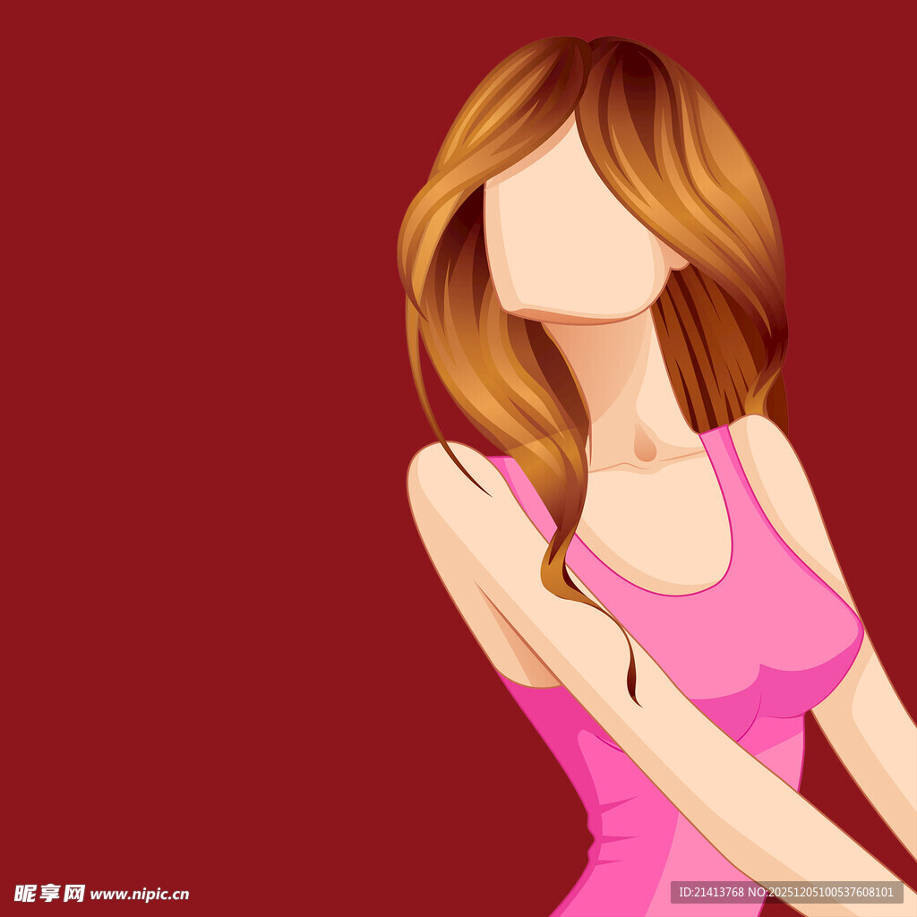 粉色着装的时尚女性形象