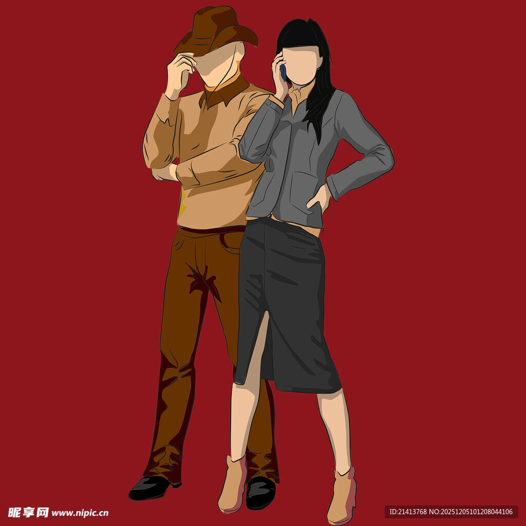 复古风格男女时尚形象