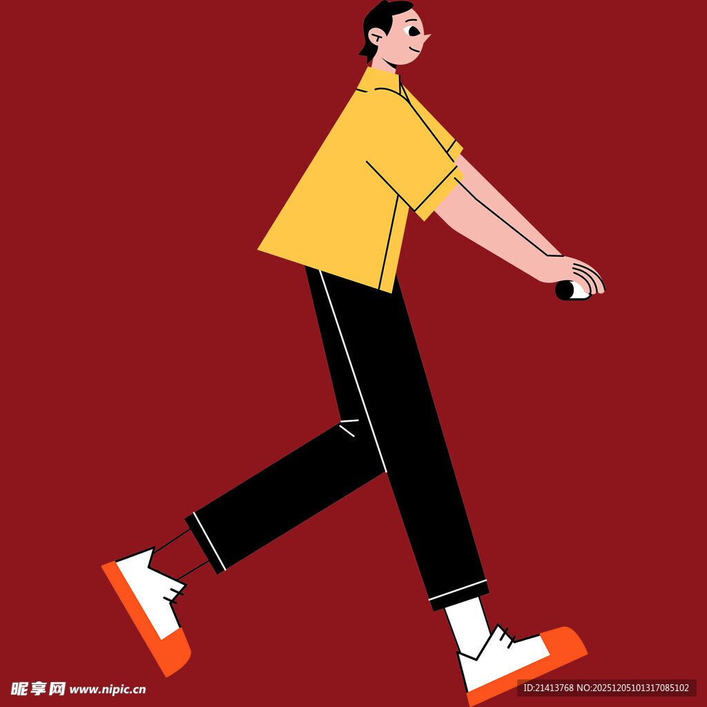 行走的时尚男子