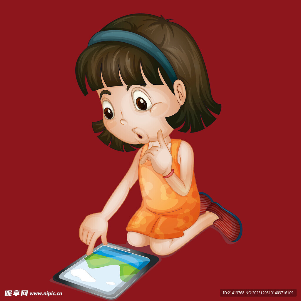 小女孩专注阅读彩色书籍