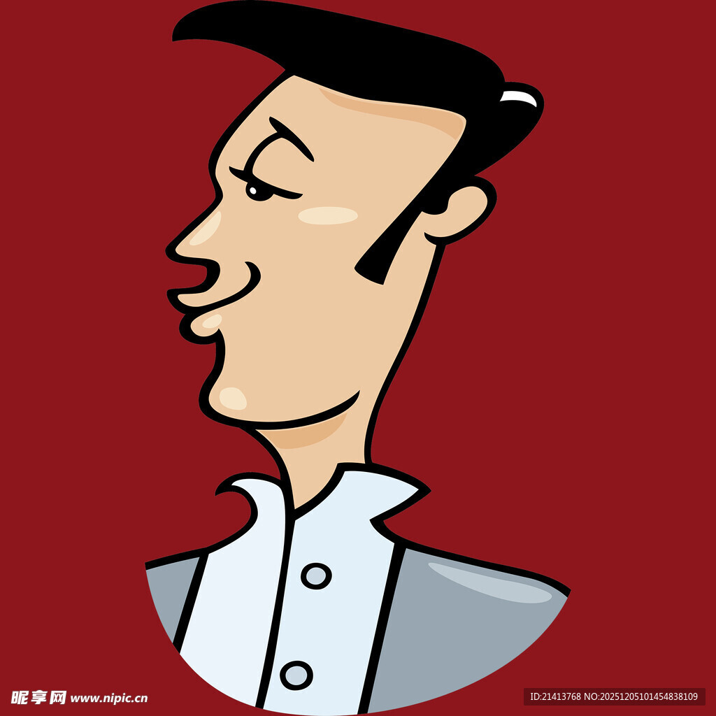 卡通风格男士侧面形象