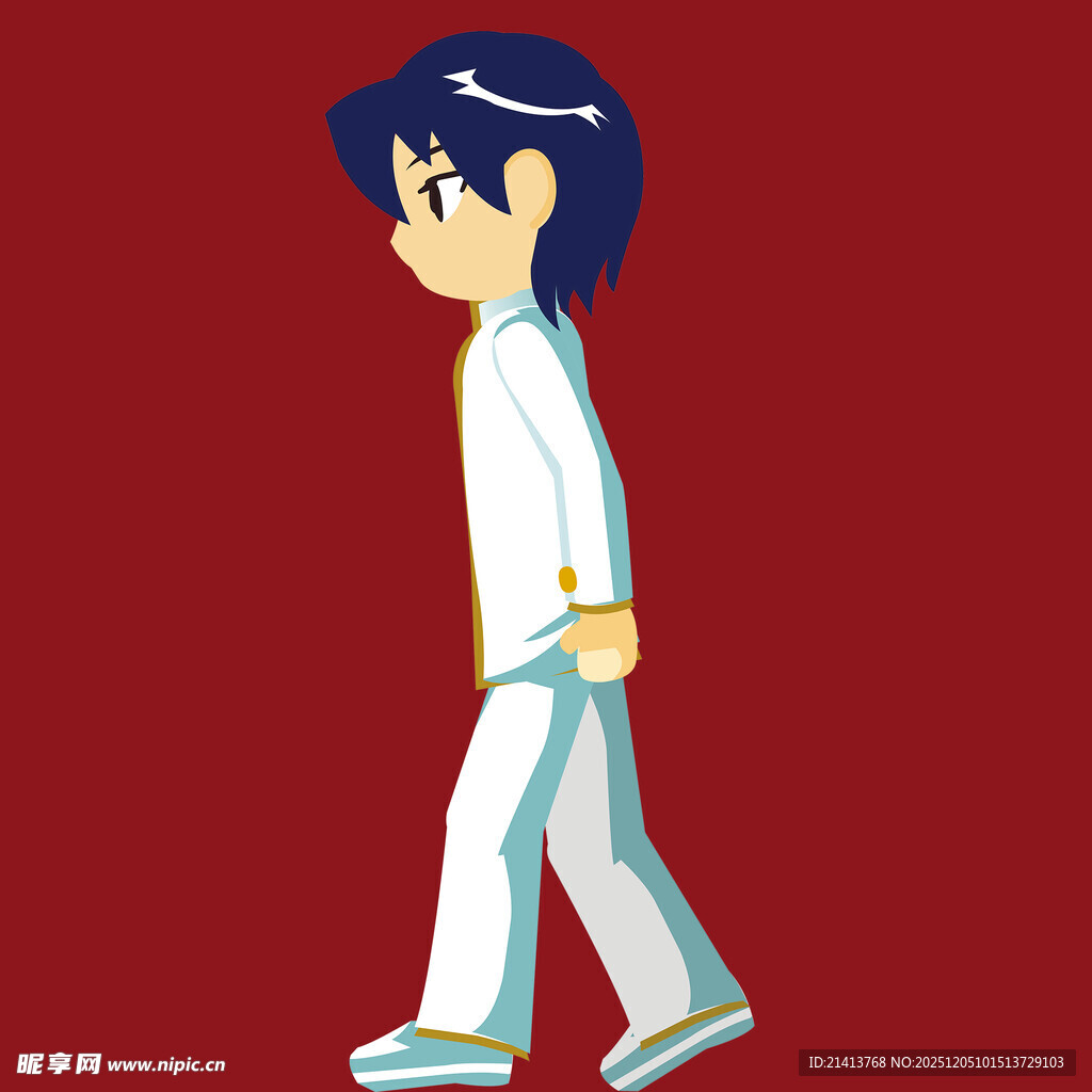 行走的卡通少年