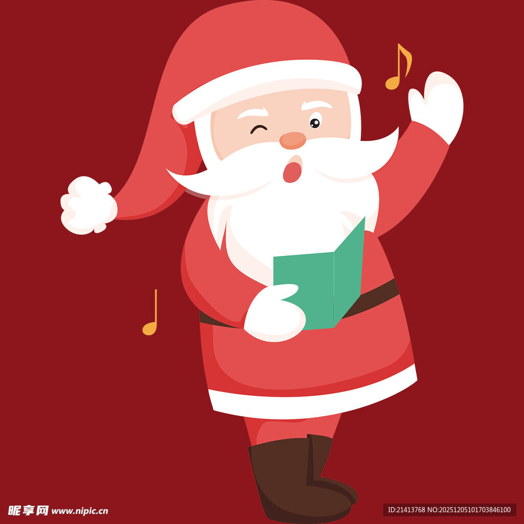 圣诞老人欢快唱歌
