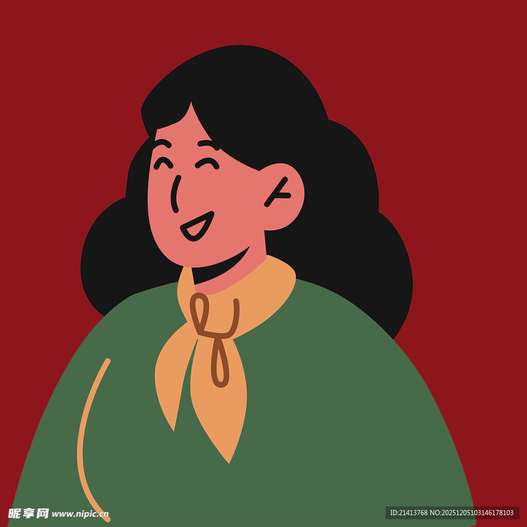 微笑的绿衣女子