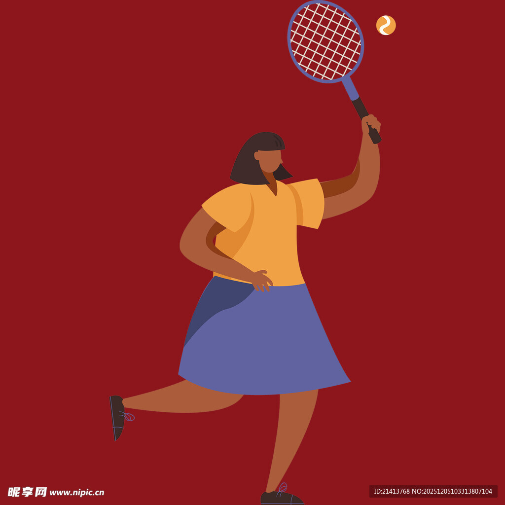 女子挥拍打网球瞬间