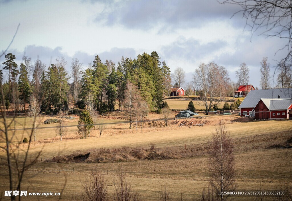 乡村田野风景图