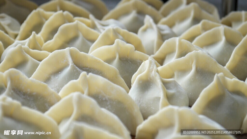 手工制作的精美褶皱饺子