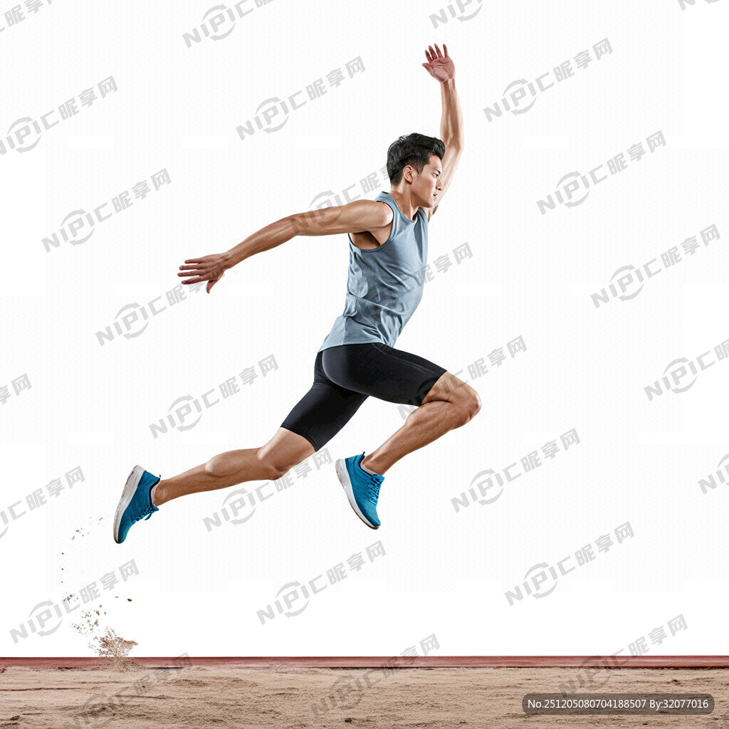 学生跳远矢量图