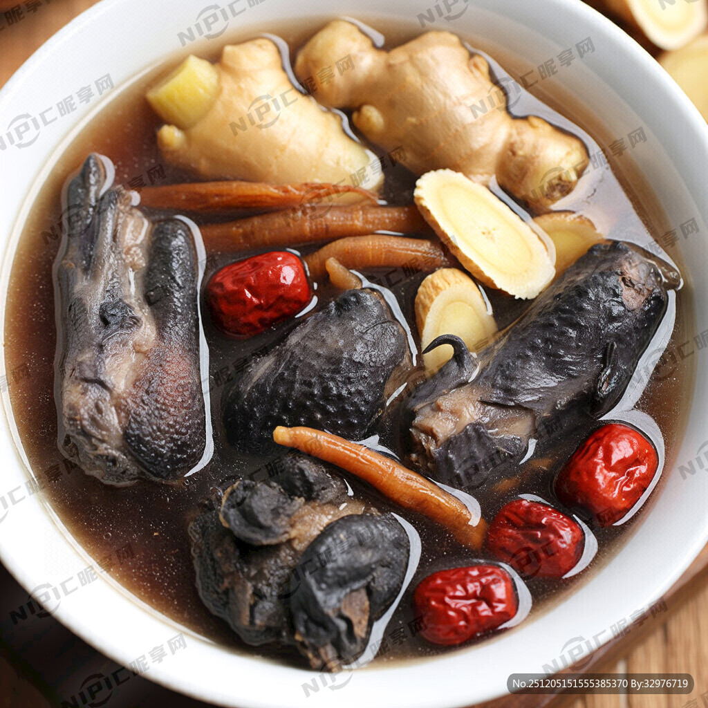 参芪巴戟乌鸡汤 配料有红参