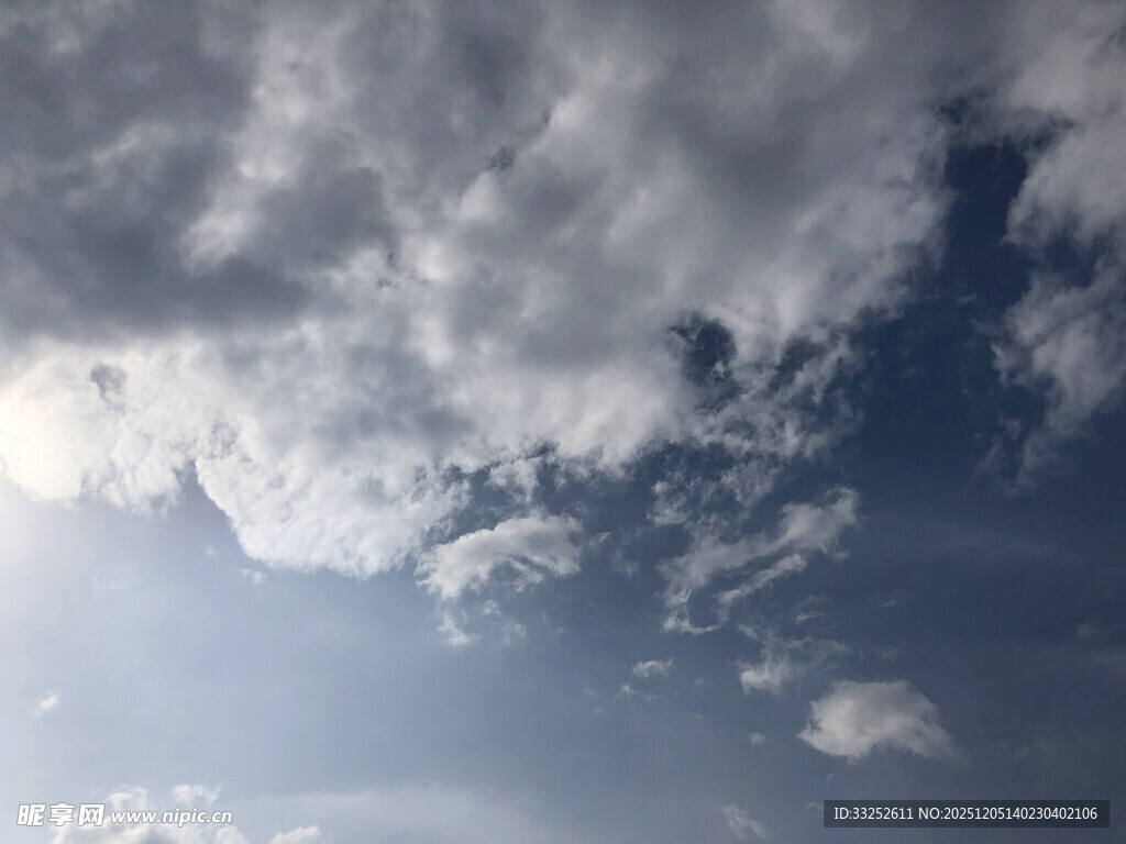 蓝天白云下的晴朗天空