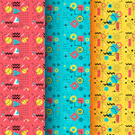 多彩卡通风格图案集合