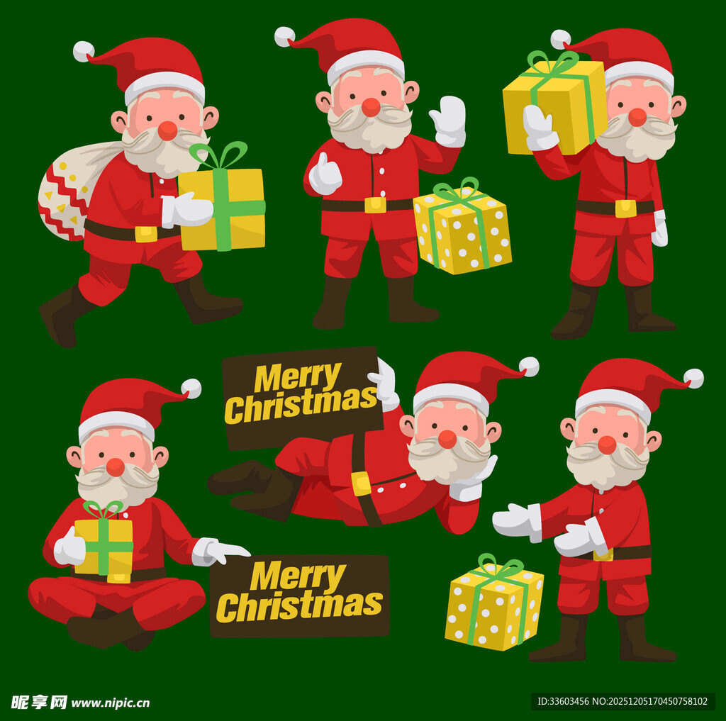 圣诞老人送礼物欢乐画面