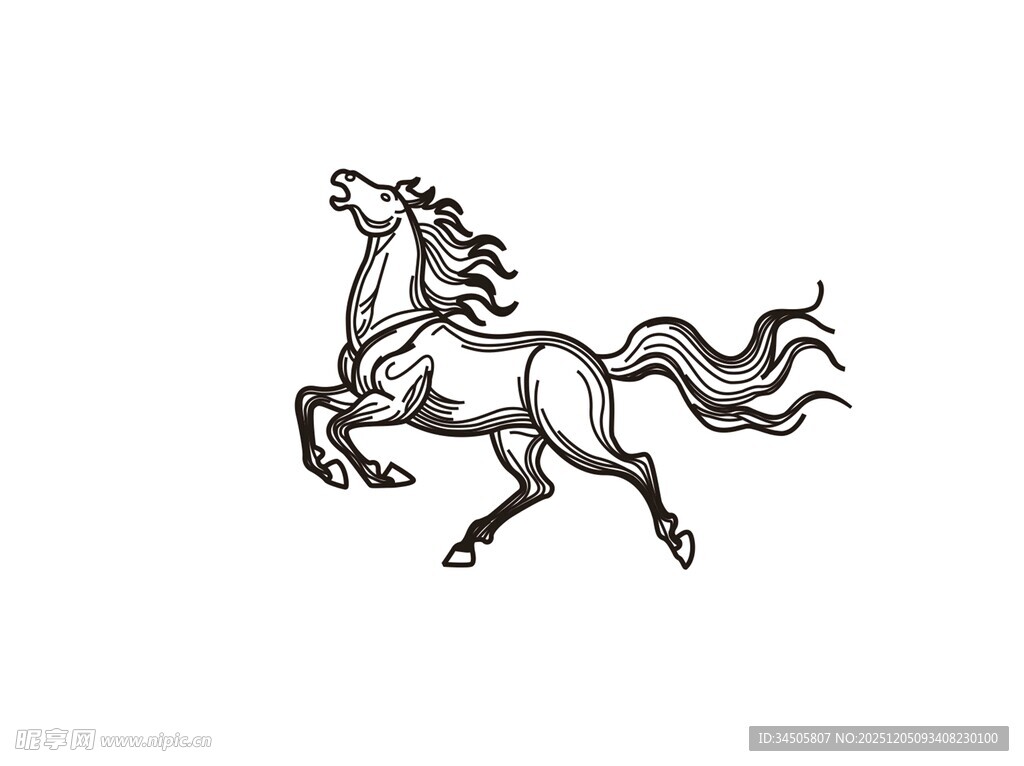奔腾骏马图案
