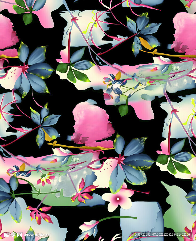 花卉水彩图案绚丽多彩