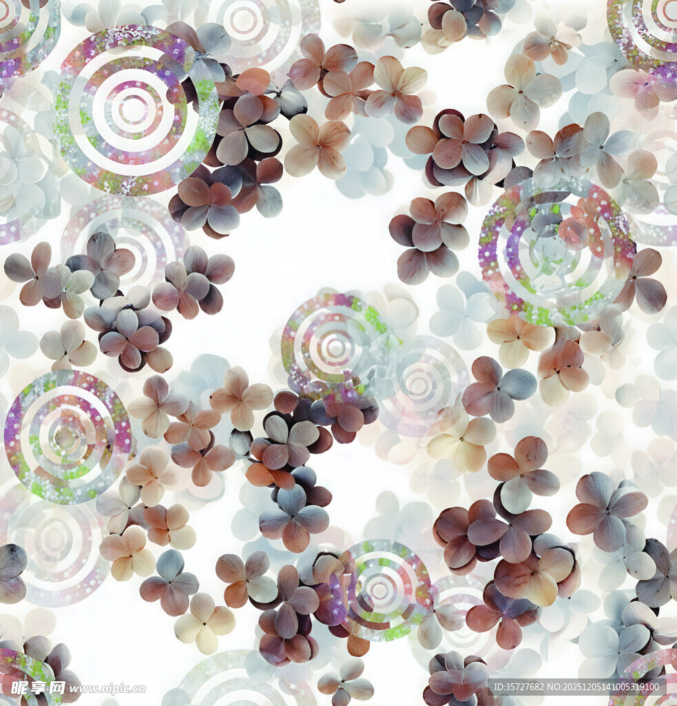 多彩花卉图案纹理背景