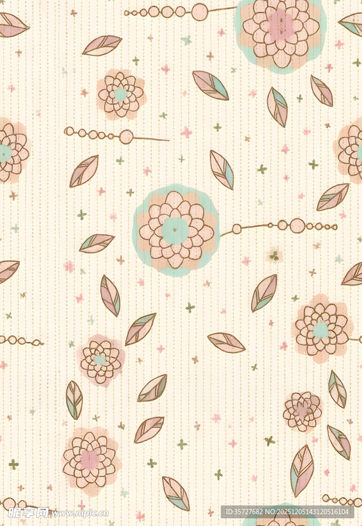 波西米亚风花卉图案背景