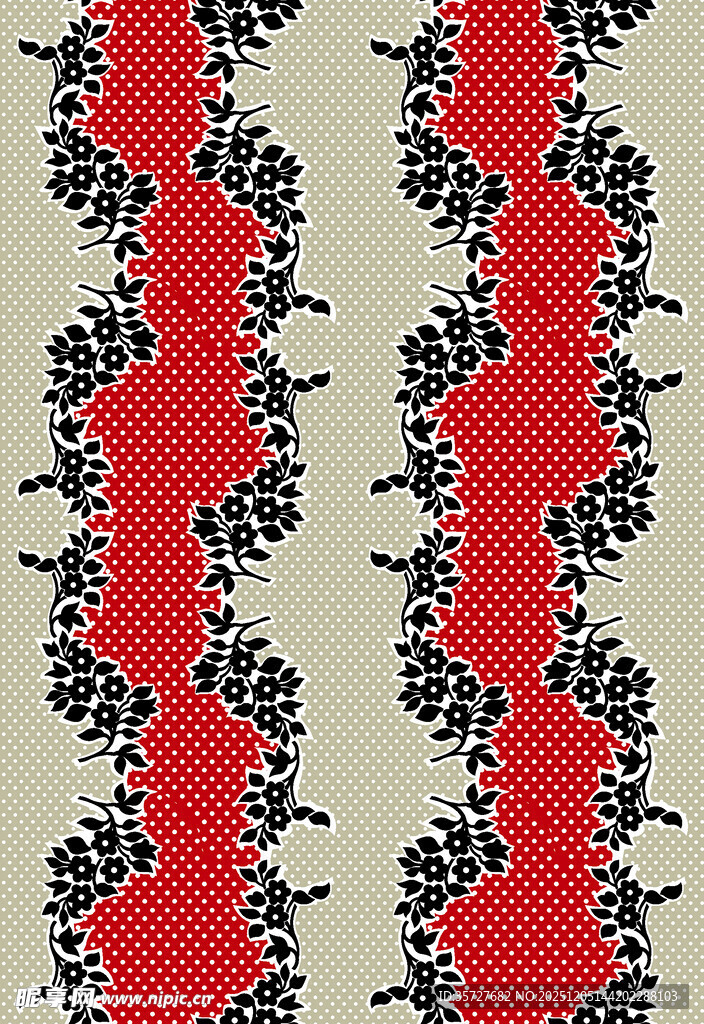 红底花卉图案纹理