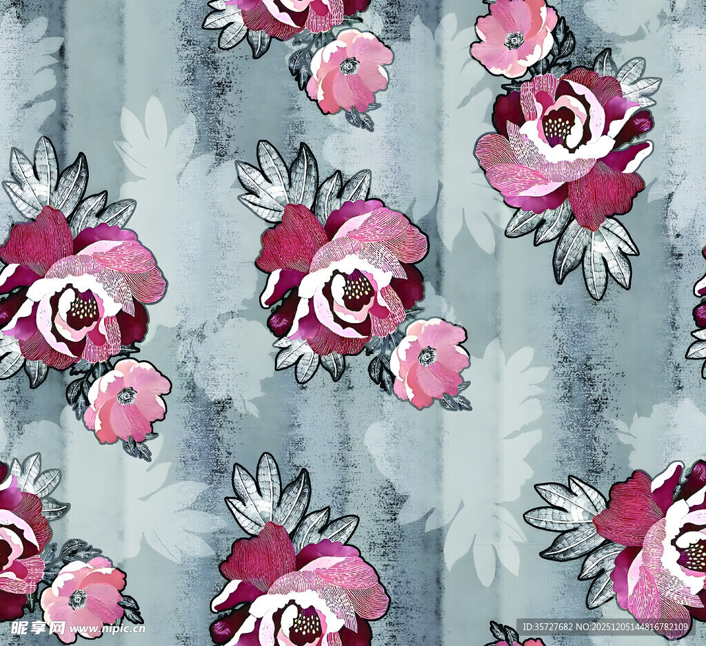 花卉图案布料纹理设计