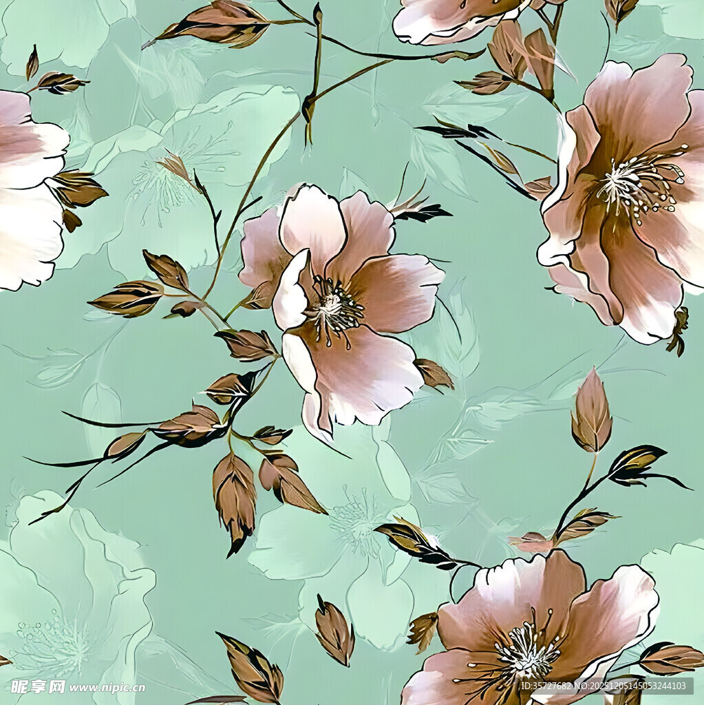 清新花卉图案背景