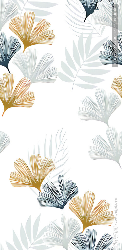 银杏叶图案背景纹理