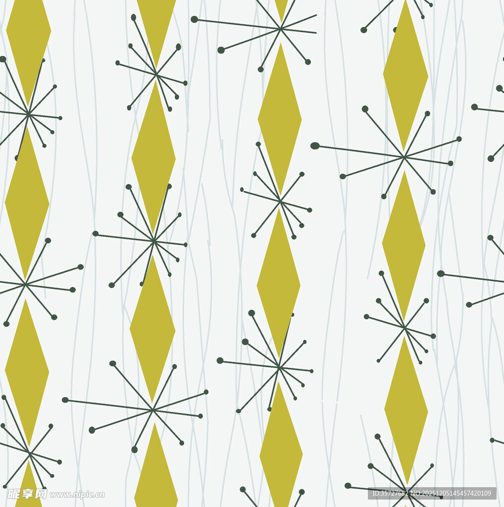 复古几何图案黄色装饰花纹