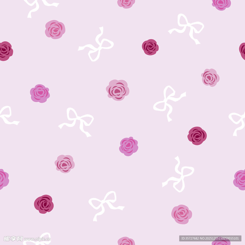 粉色花朵蝴蝶结图案背景