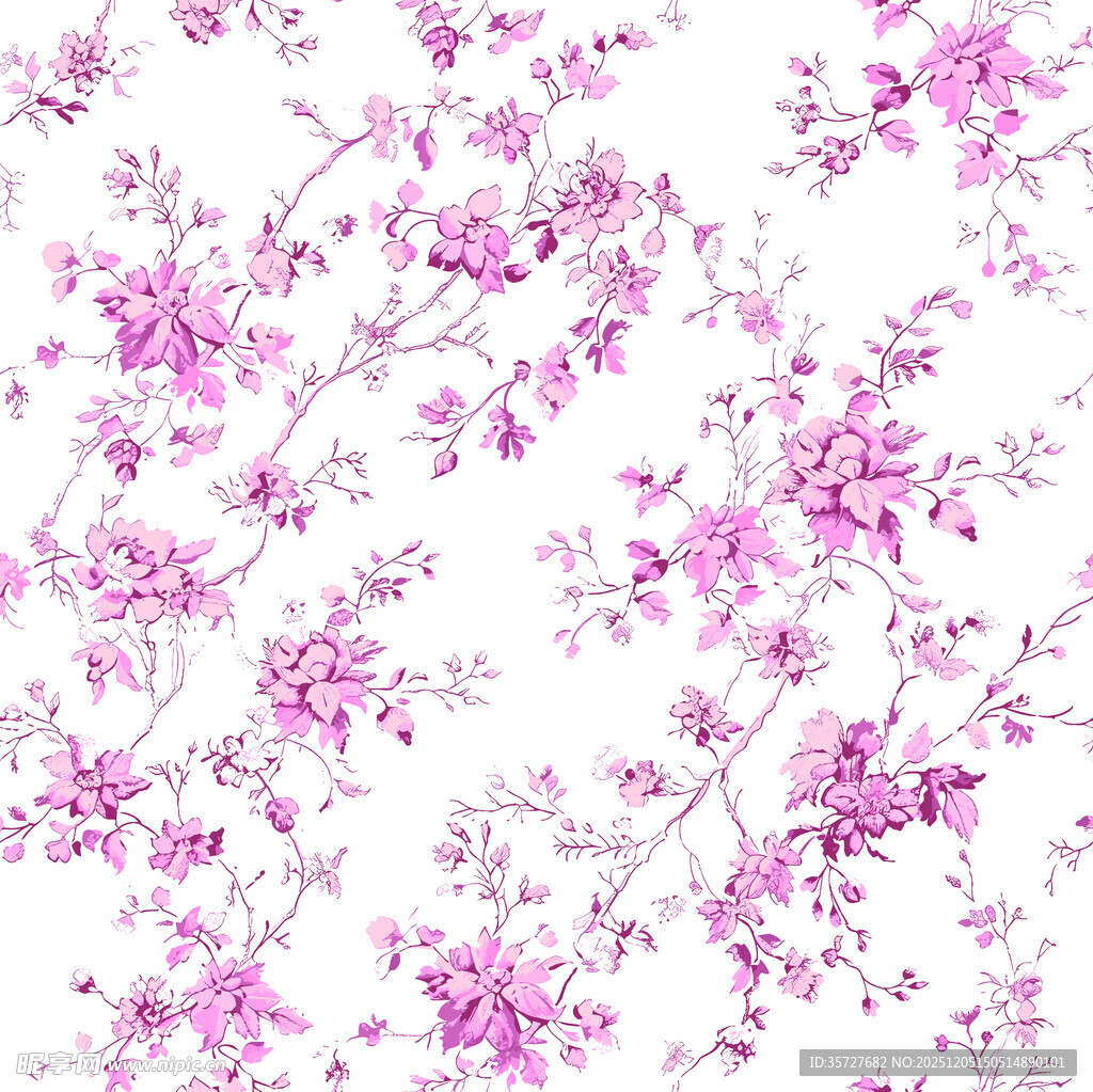 粉色花卉图案背景纹理