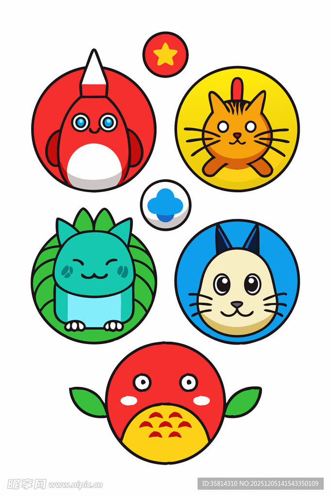 可爱卡通动物头像集合