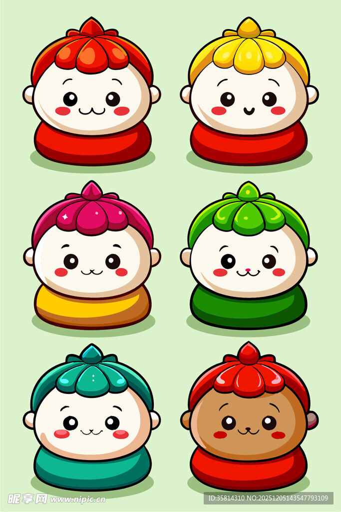 可爱多彩卡通儿童头像