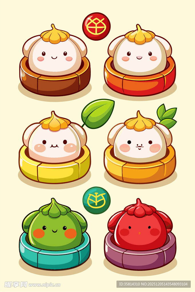 可爱卡通包子形象集合