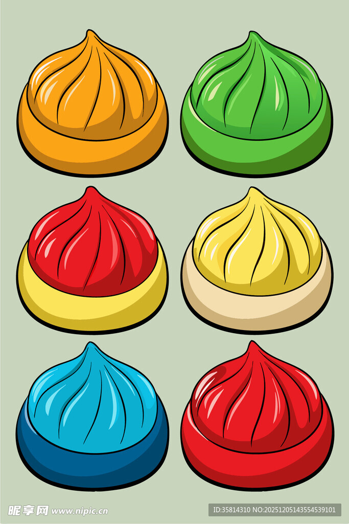 多彩卡通风格美味小点心