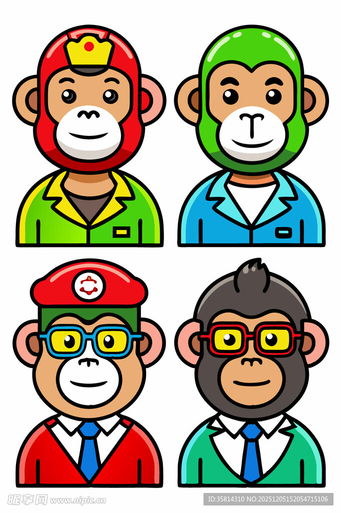 多样装扮猴子形象集合