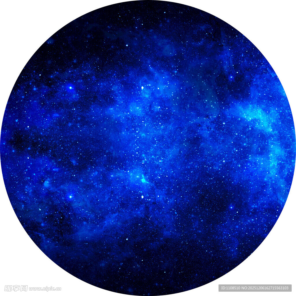蓝色梦幻星空圆形背景图