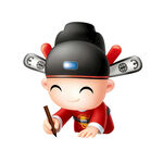 小状元挥毫书写