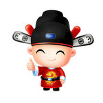 可爱卡通小财神形象