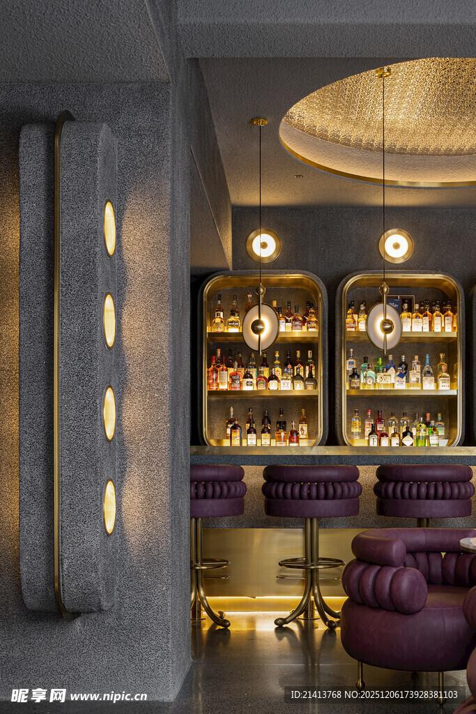 奢华现代酒吧室内场景