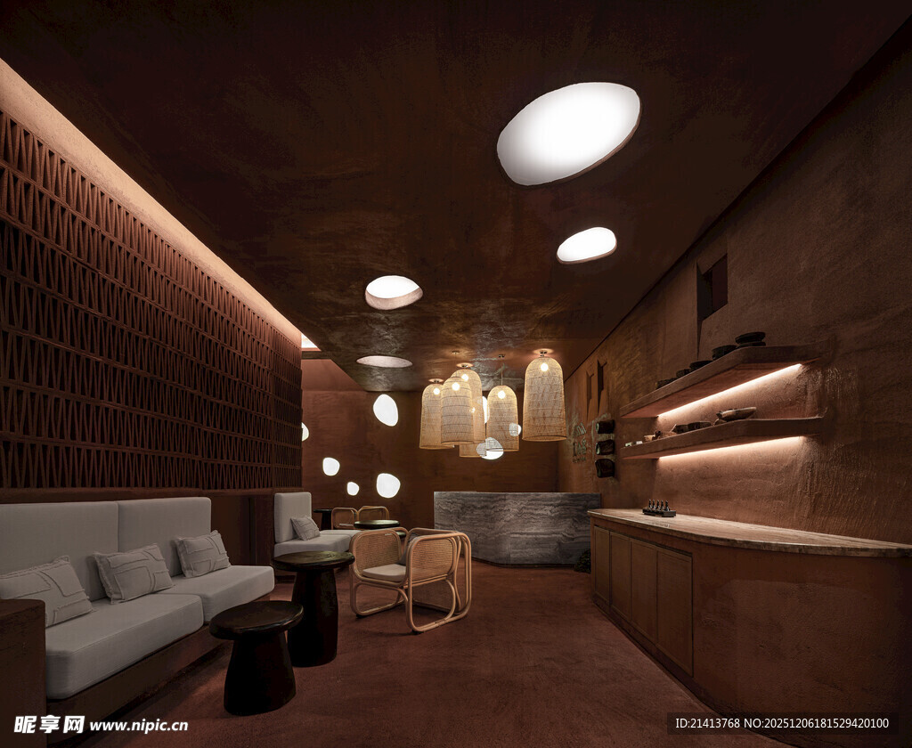 复古风室内休闲空间场景