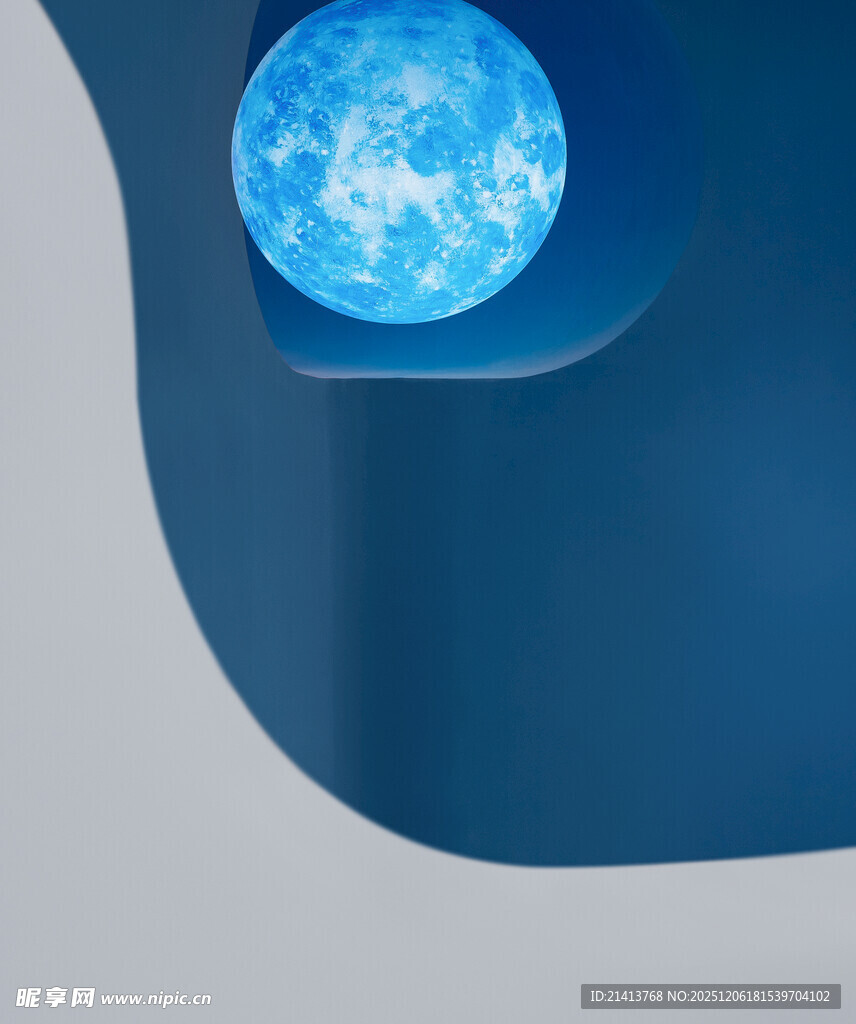 蓝色发光球体设计展示