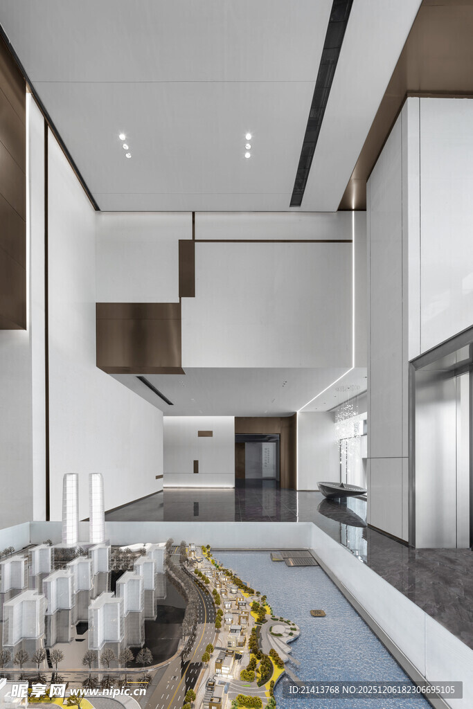 现代简约风挑高客厅空间