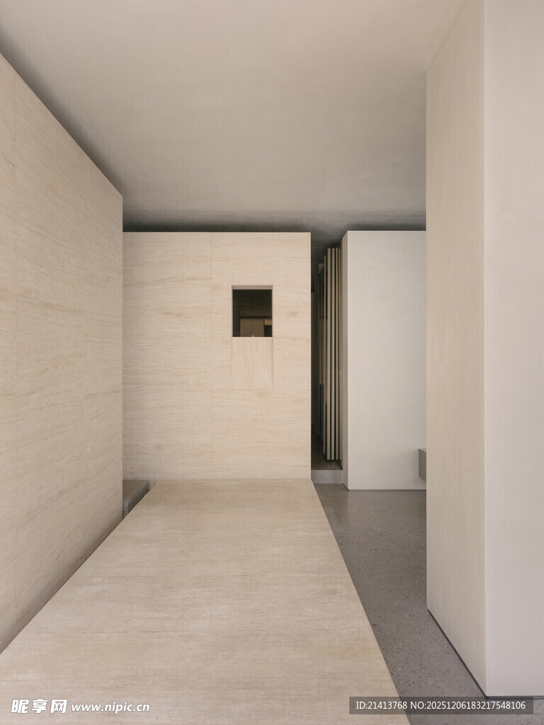 简约空旷室内走廊空间