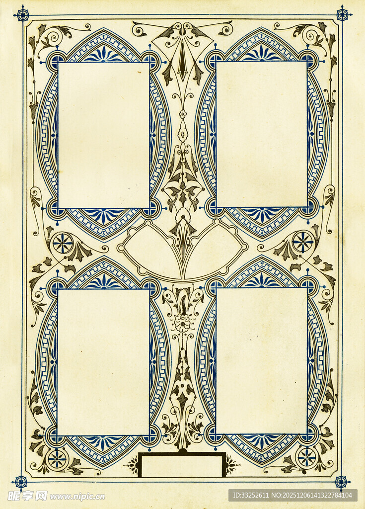 复古花纹边框装饰图案