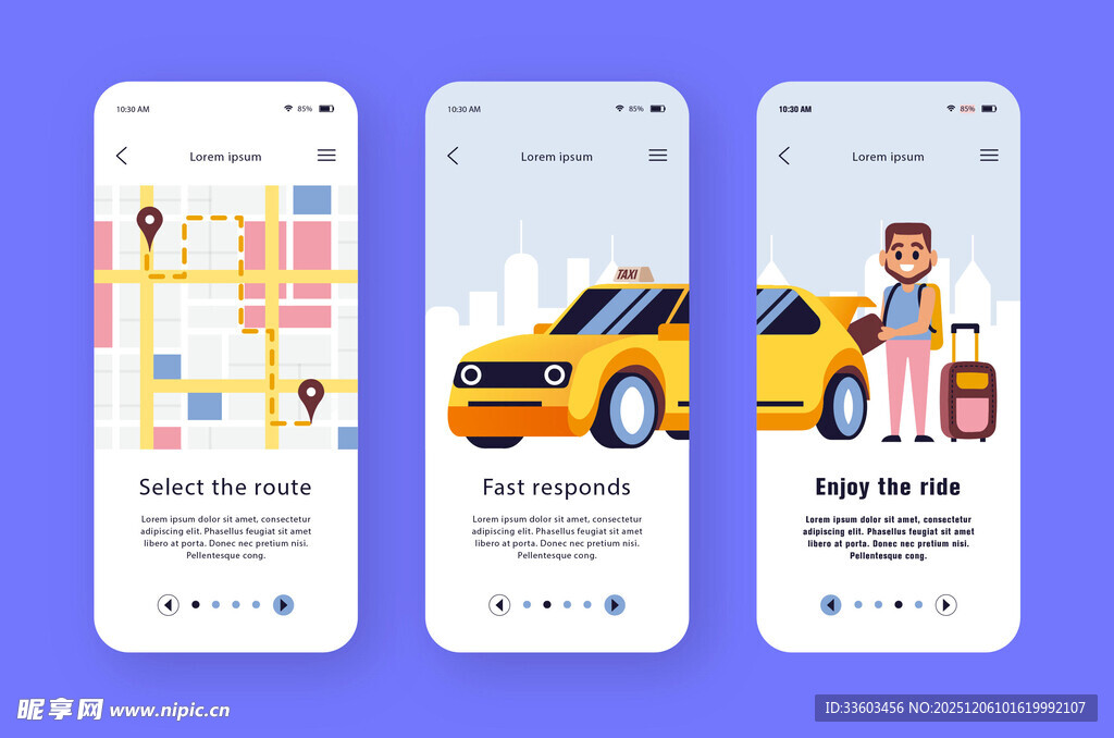 打车应用界面展示