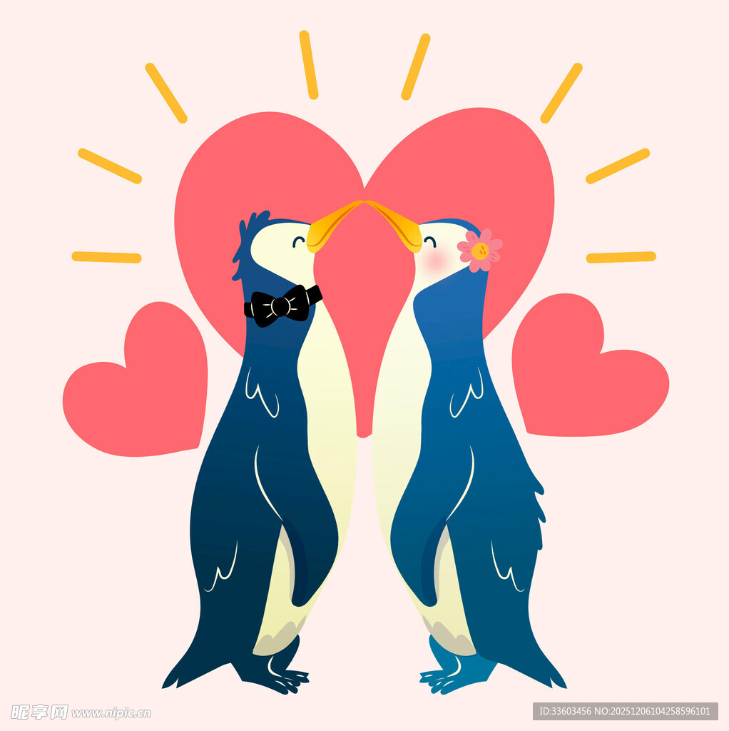 企鹅情侣甜蜜互动