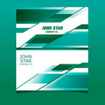 蓝绿几何风格名片设计