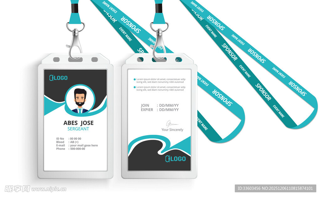 简约风格工作证设计模板