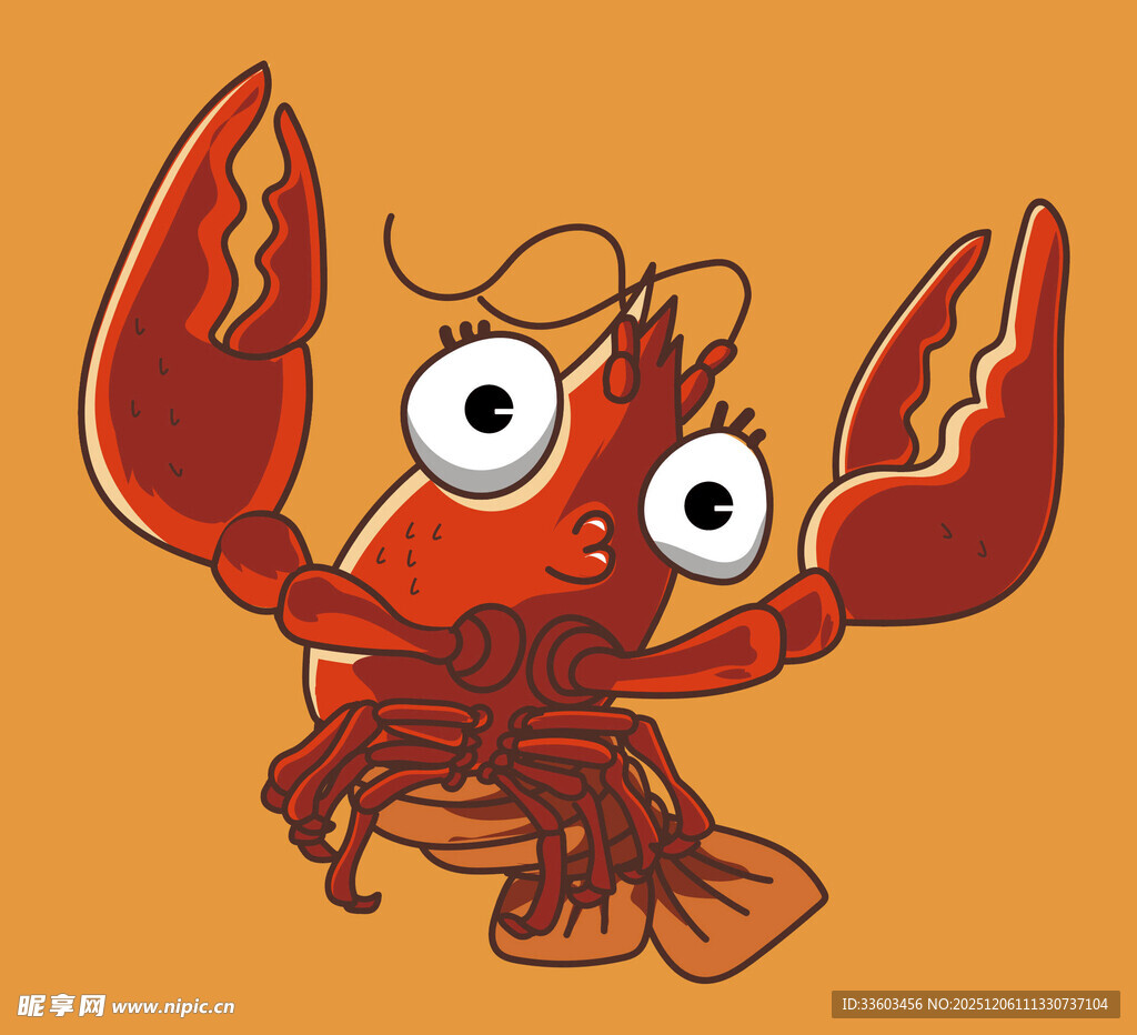 可爱卡通大龙虾形象